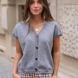 CHAQUETA MANGA CORTA GRIS