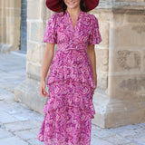 VESTIDO REGINA GASA ROSA