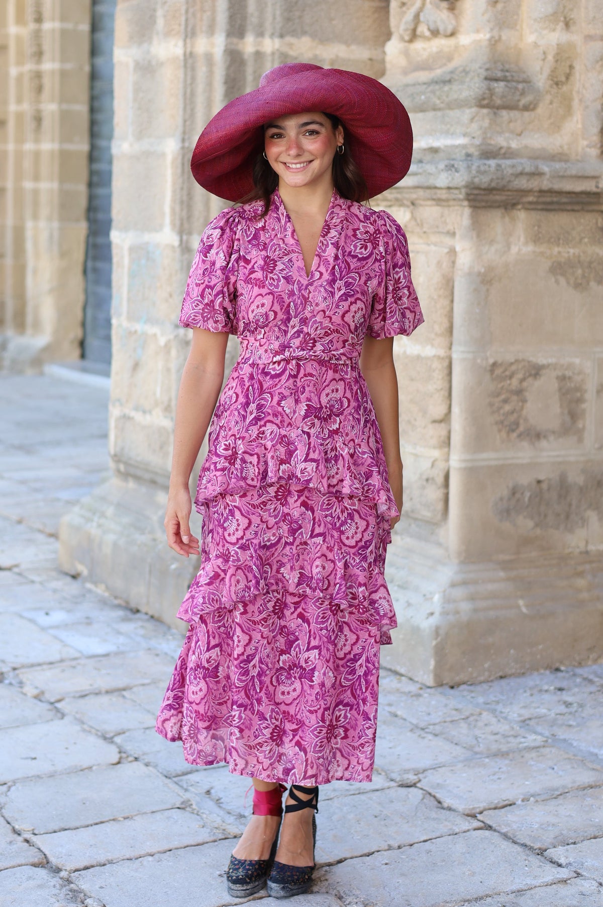 VESTIDO REGINA GASA ROSA