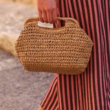 BOLSO DE MANO RAFIA OSCURO