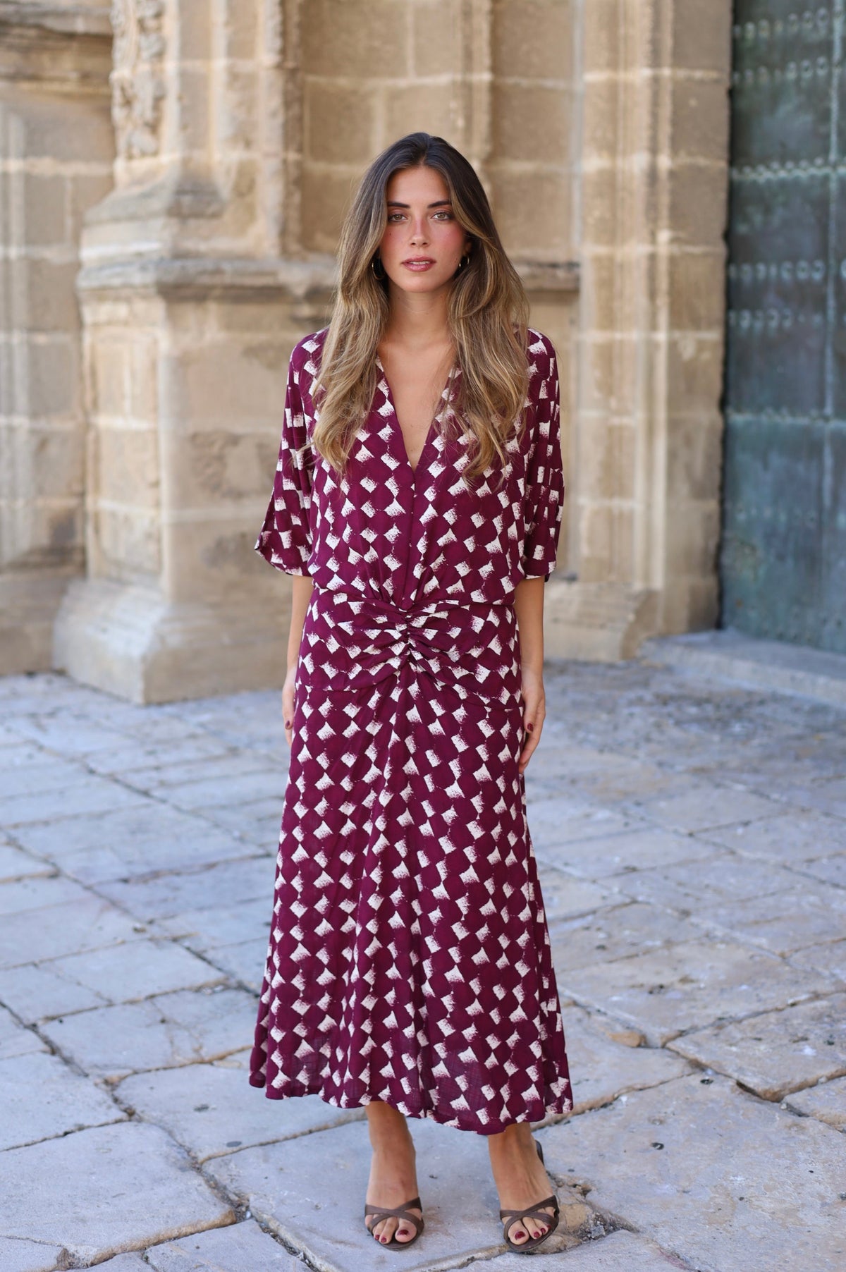 VESTIDO RONDA ROMBO MORADO