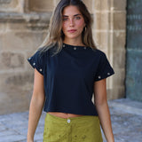 CAMISETA CROPPED NEGRA