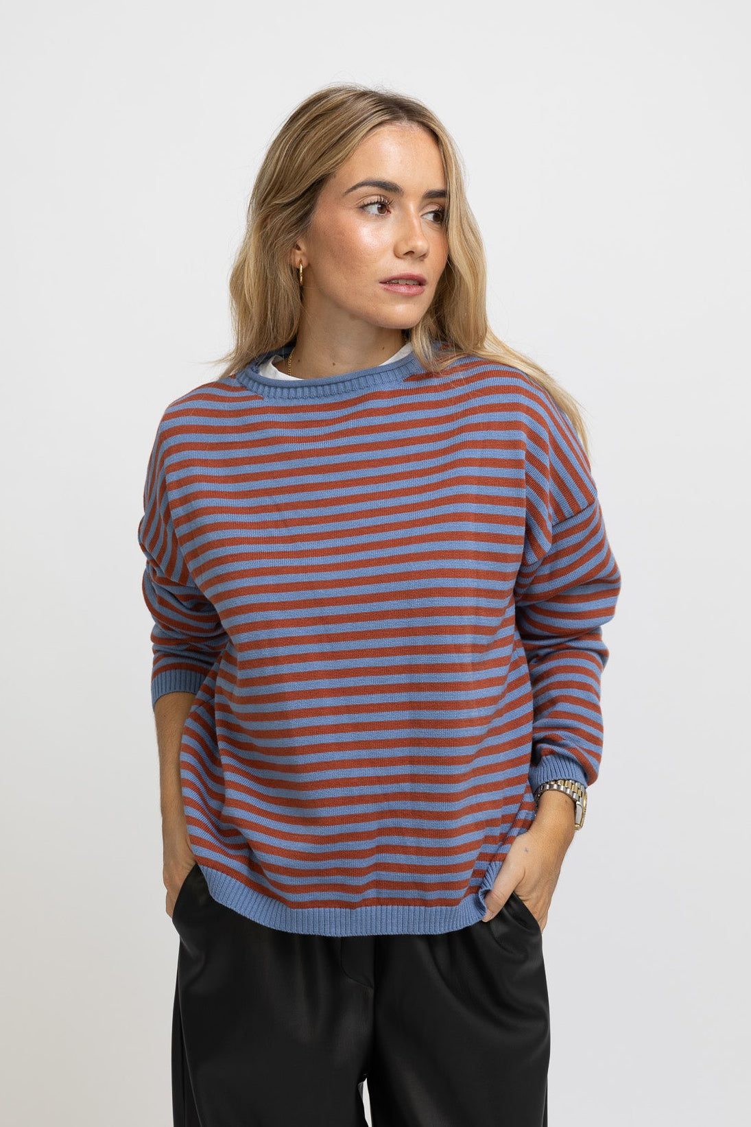 JERSEY RAYAS AZUL Y NARANJA