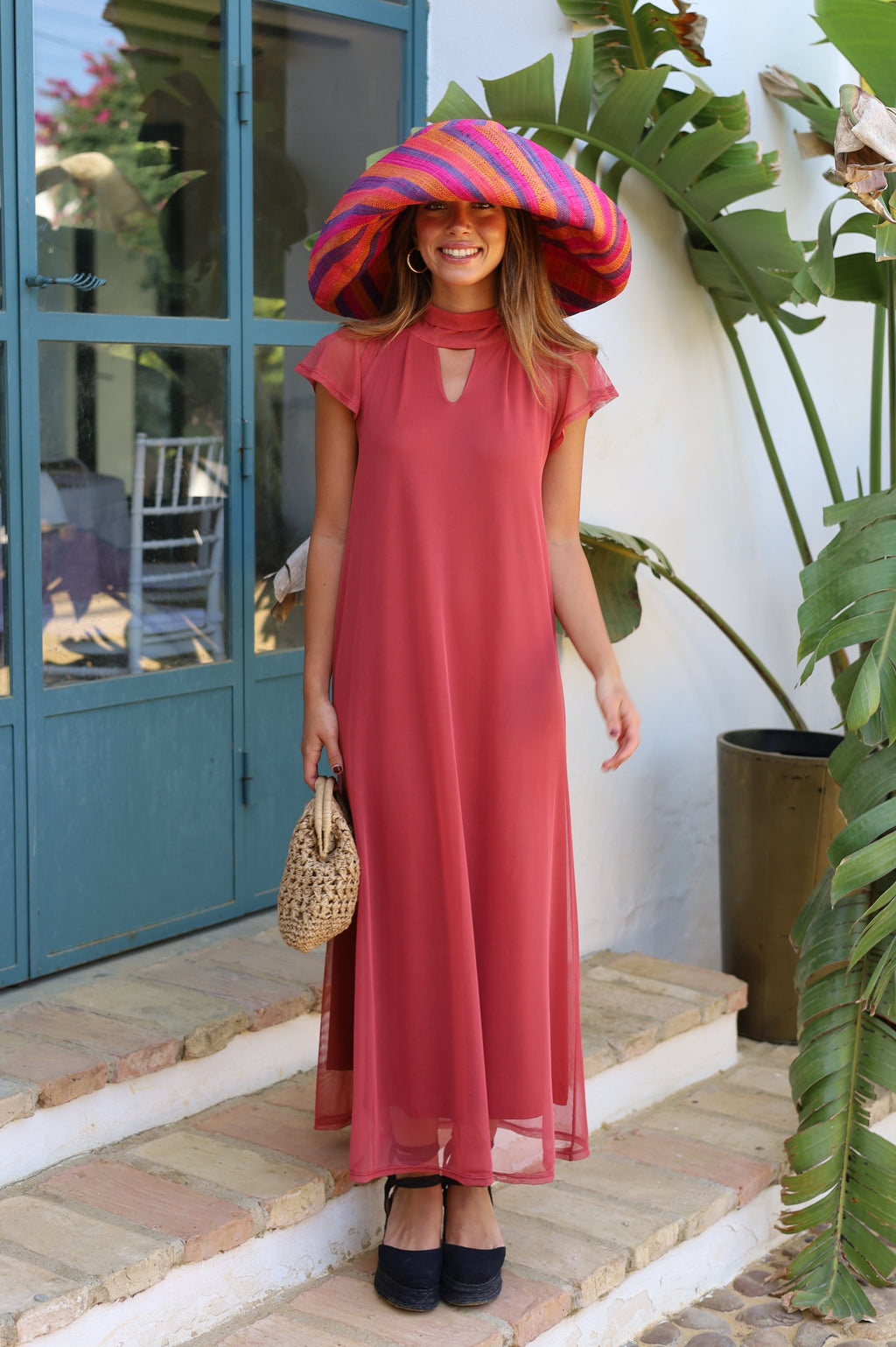 VESTIDO TUL FATIMA CORAL