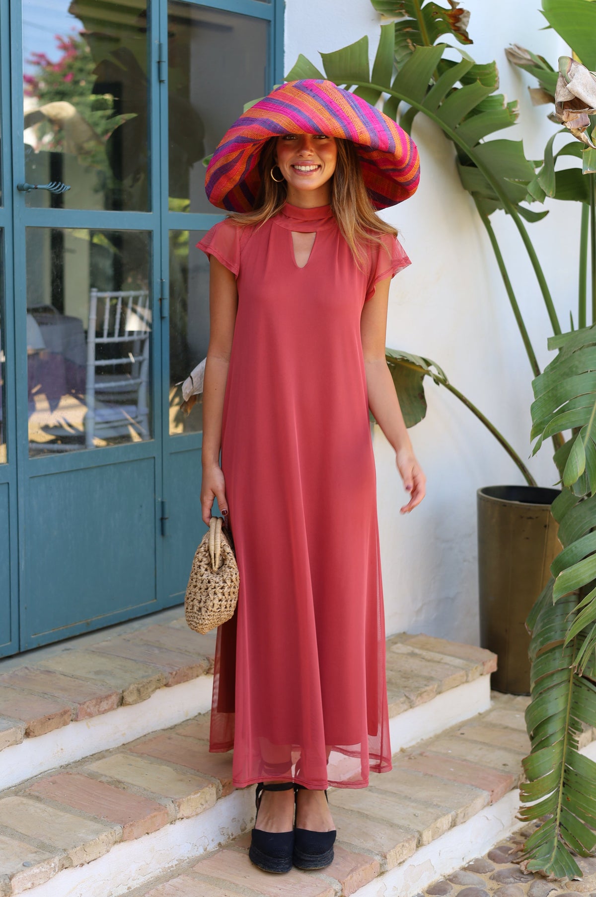 VESTIDO TUL FATIMA CORAL