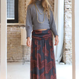 FALDA GASA ESTAMPADA GRIS