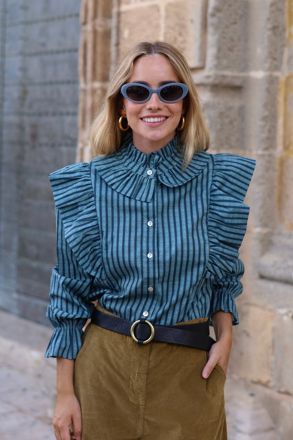 BLUSA CRISTINA PETROLEO