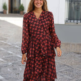 VESTIDO VOLANTES NARANJA