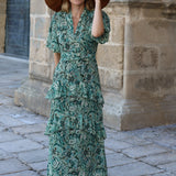 VESTIDO REGINA GASA VERDE