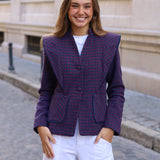 CHAQUETA IRLANDA CUADROS AZUL