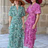 VESTIDO REGINA GASA ROSA