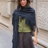 PONCHO FLECOS GRIS ANTRACITA
