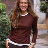 CAMISETA DOBLE BURDEOS