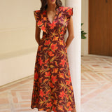 VESTIDO CLEMENTE ALERON FLORES BERENJENA