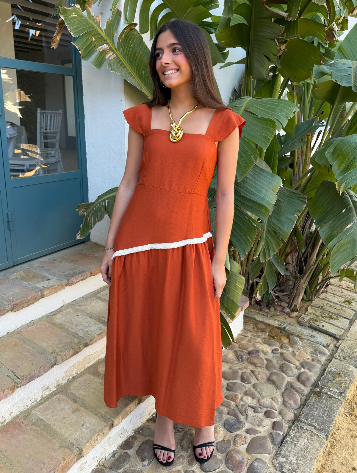 VESTIDO ADE FLECOS CALDERO