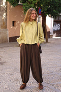 PANTALON BOMBACHO LISO MARRON