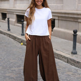 PANTALON BOMBACHO LISO MARRON