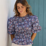 BLUSA CADIZ FRUNCES AZUL