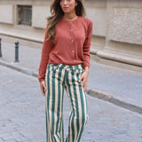 PANTALON VAQUERO RAYAS VERDE
