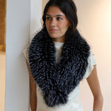 CUELLO PELO LARGO SINTETICO NEGRO Y BLANCO