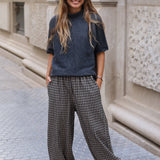 PANTALÓN BOMBACHO CUADROS GRIS