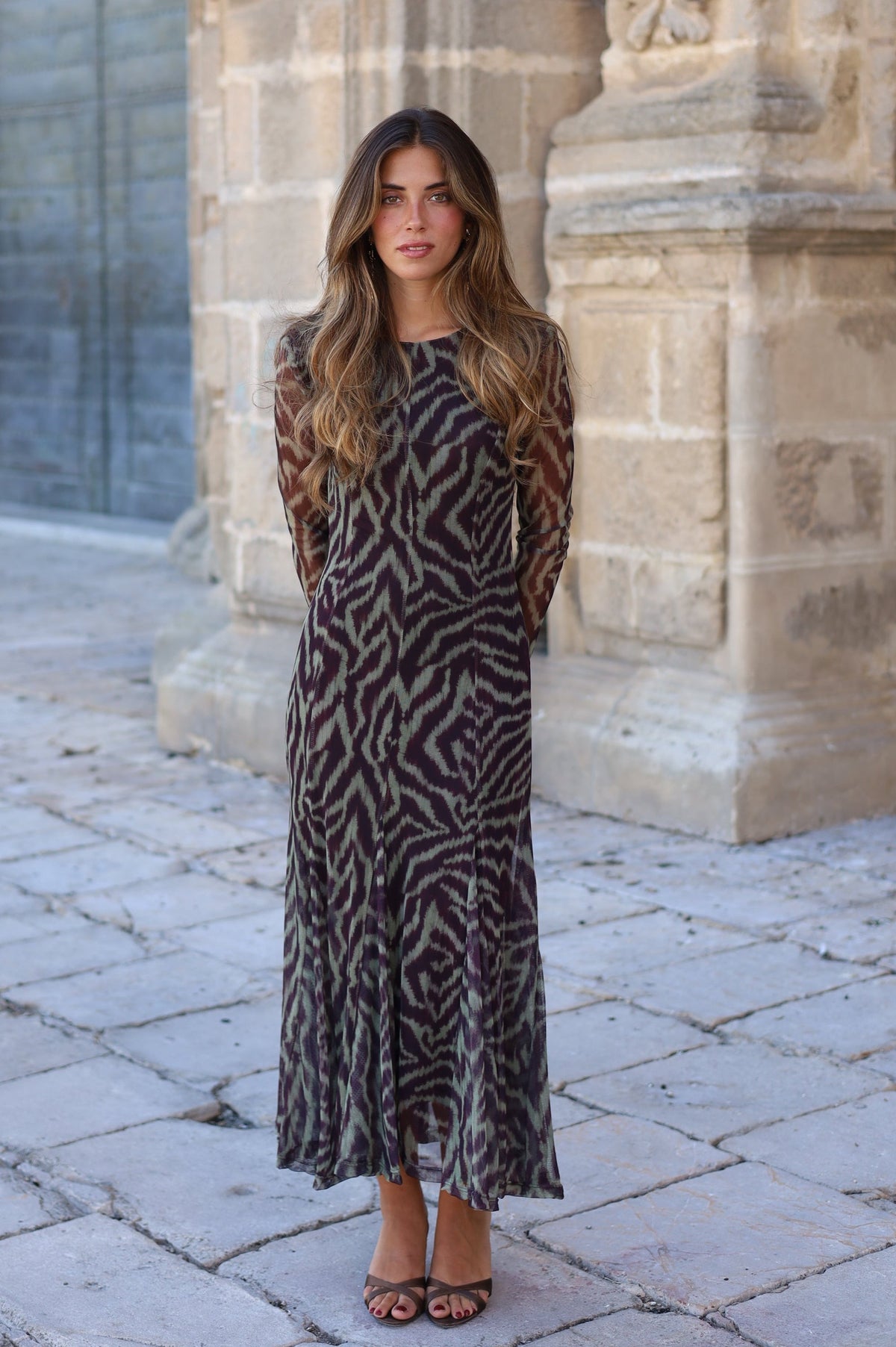 VESTIDO GODET TUL VERDE