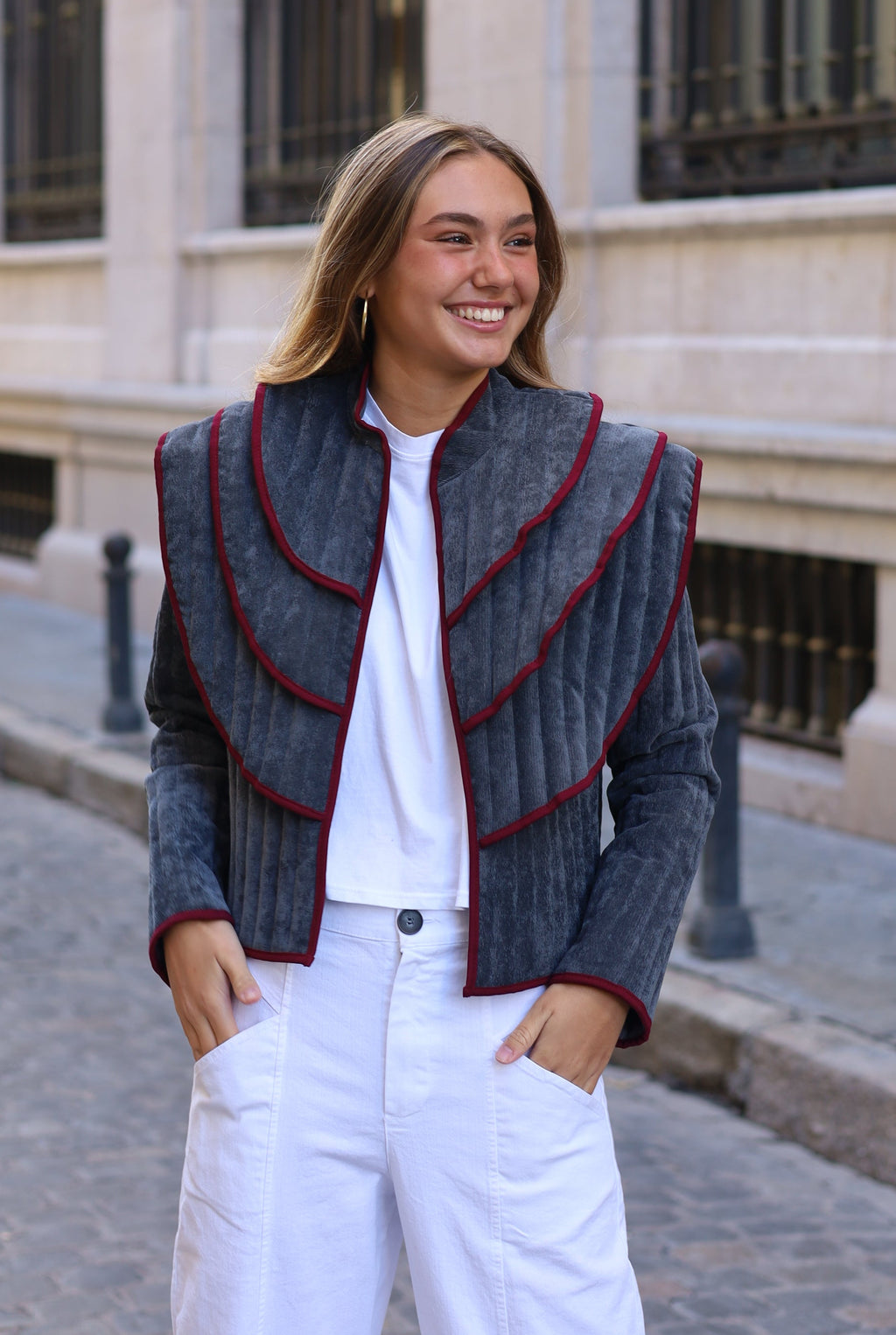 CHAQUETA PANA ALERON GRIS