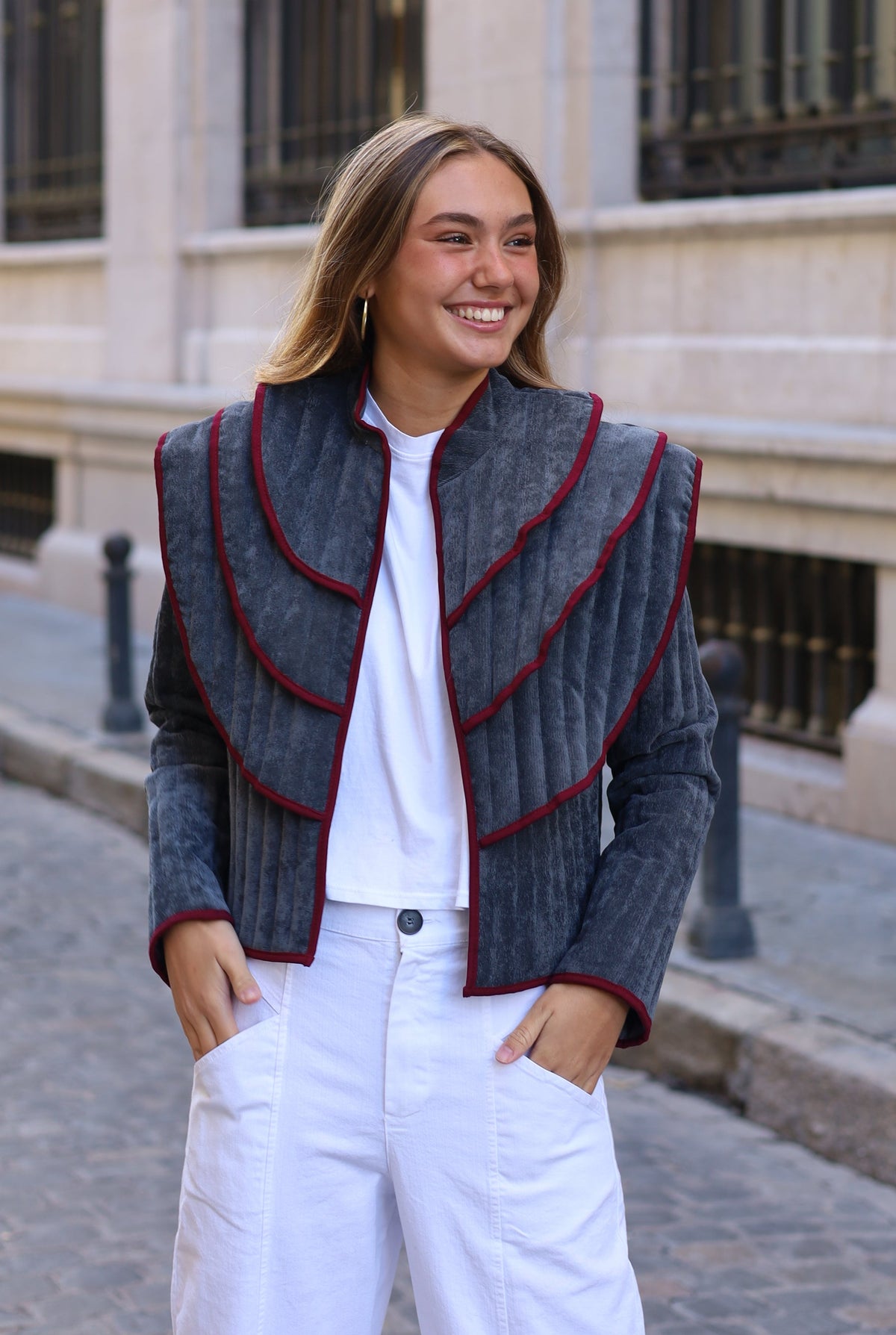 CHAQUETA PANA ALERON GRIS