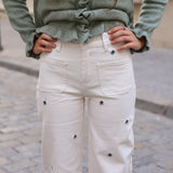 PANTALON VAQUERO ESTRELLA BLANCO