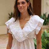BLUSA VOLANTE PERFORADA