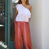 PANTALON BOMBACHO RAYAS NARANJA