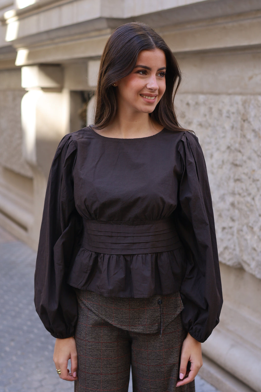 BLUSA AMADA MANGA LARGA MARRON
