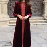 ABRIGO TERCIOPELO BURDEOS