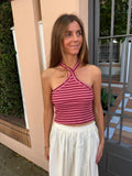 TOP LUREX ESTRELLAS FUCSIA