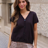 CHAQUETA MANGA CORTA MARRON