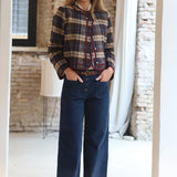 PANTALON PANA BOTONES AZUL