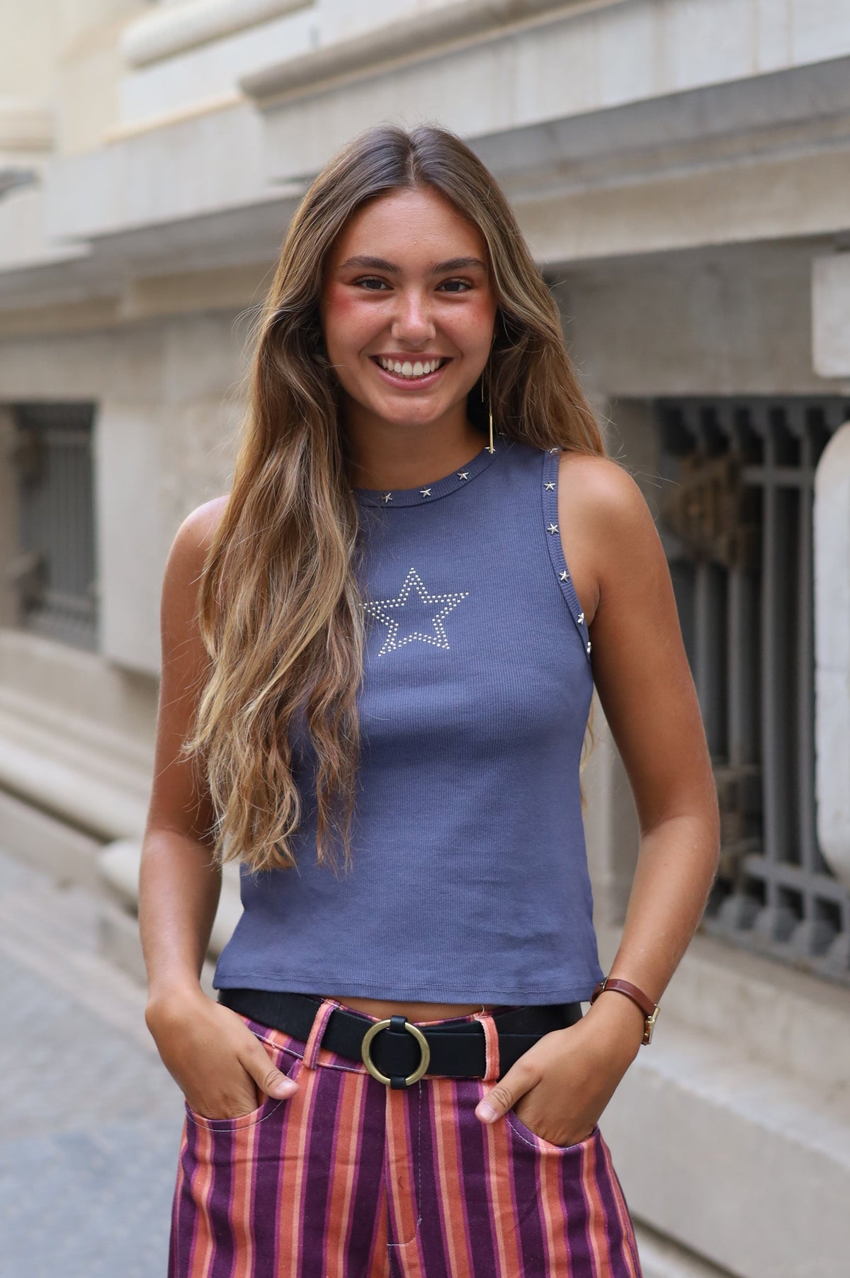 CAMISETA TACHAS ESTRELLA MALVA