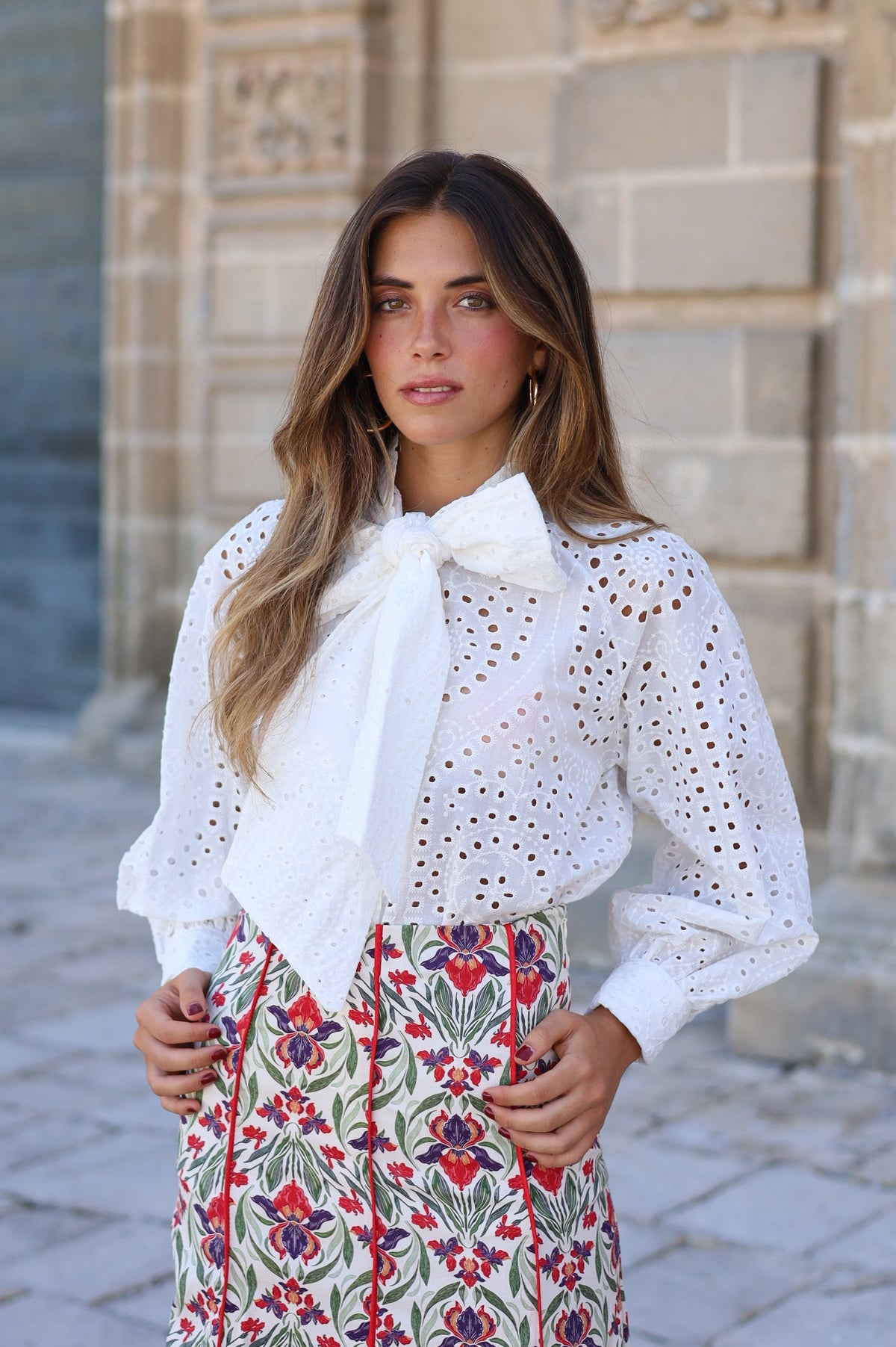 BLUSA PERFORADA LAZO