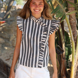 BLUSA ISABELLA RAYAS FINAS NEGRA