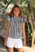 BLUSA ISABELLA RAYAS FINAS NEGRA