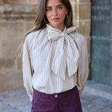 BLUSA ANGELA RAYAS BEIGE