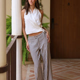 PANTALON CELIA RAYAS CELESTE