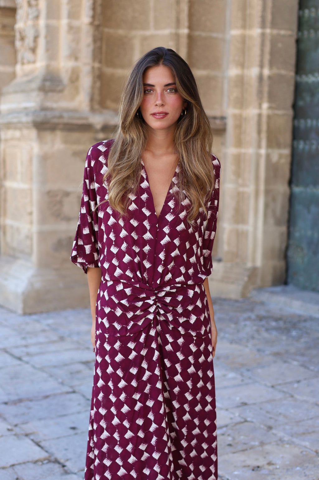 VESTIDO RONDA ROMBO MORADO