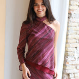 TOP LAZO ASIMETRICO ROSA