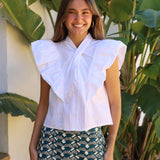 BLUSA CARMEN VOLANTES BLANCA