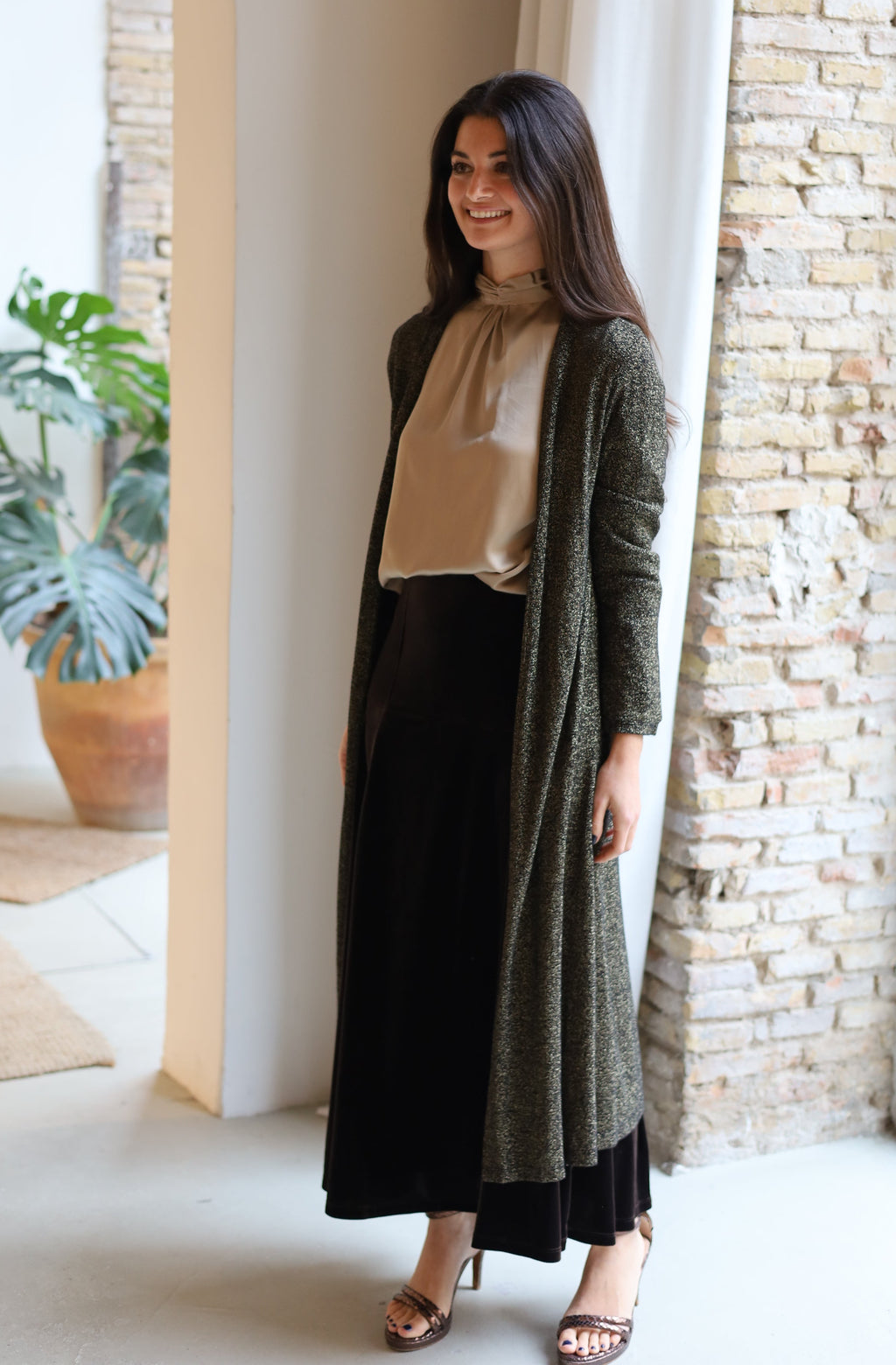 CHAQUETA LARGA LUREX