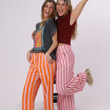 PANTALON PINZAS RAYAS ROSA