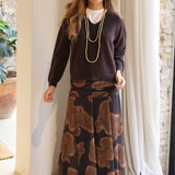 FALDA GASA ESTAMPADA NEGRA