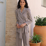 CHAQUETA CELIA RAYAS AZUL