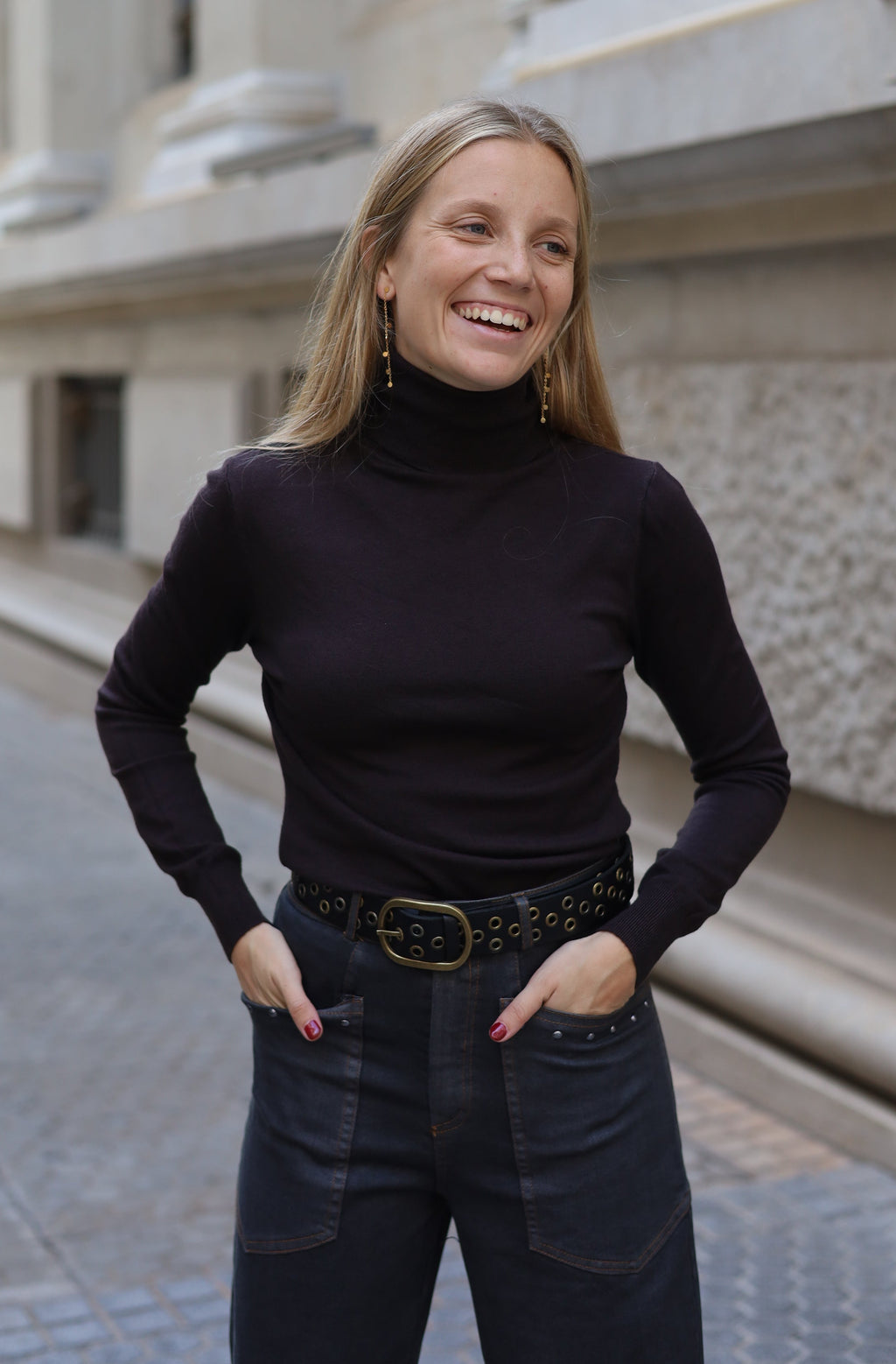 JERSEY CUELLO VUELTO MARRON